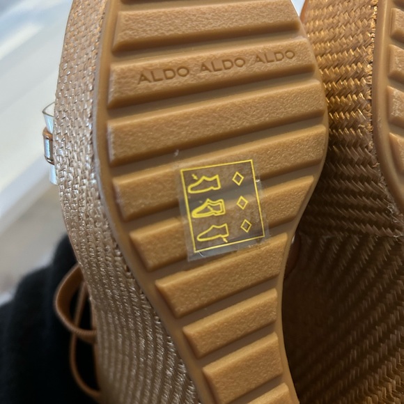 ALDO Brown/Tan Strappy Sandals with Clear Toe Strap - Picture 5 of 5